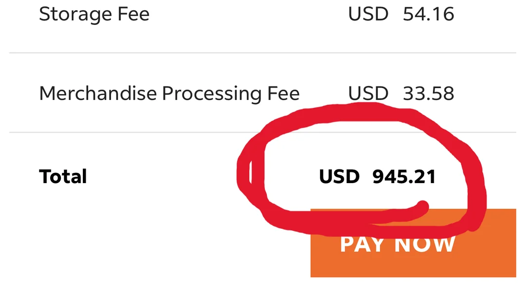 FedEx's customs portal, with a total of $945.21