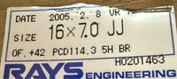 [For RSX] TE37 16x7 +42 5x114.3 RAYS