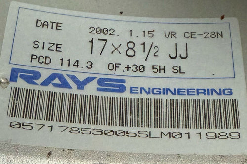 [For RSX] CE28N 17x8.5 +30 5x114.3 RAYS