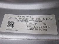 [For RSX] RPF1 16x7 +35 5x114.3 ENKEI