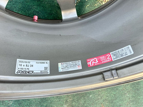 TE37 Sonic SL 16x8 +34 4x100 RAYS