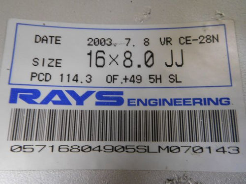 [For RSX] CE28 16x8 +49 5x114.3 RAYS